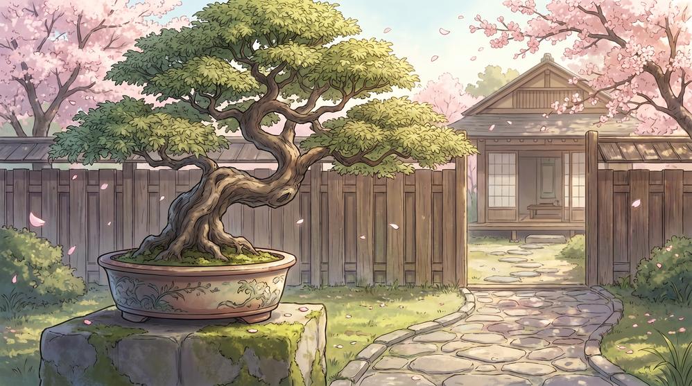 少妇盆景植物视频制作